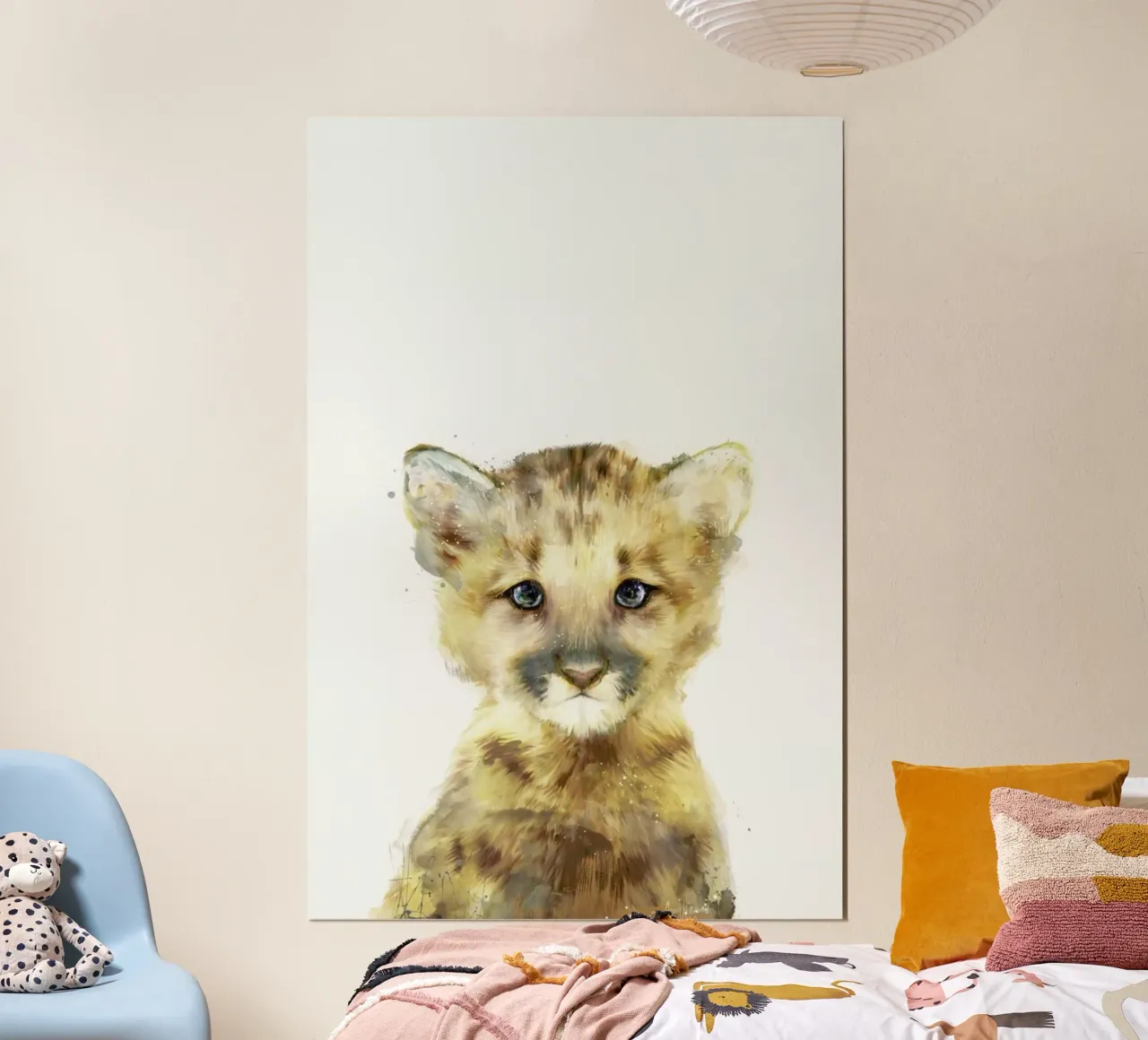 Little Mountain Lion poster con telaio in plastica da Amy Hamilton