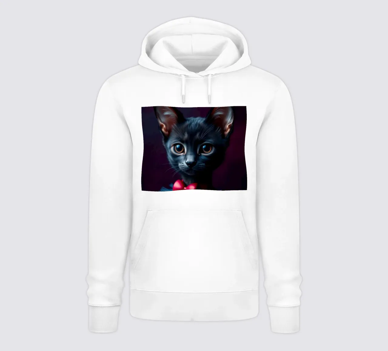 Simpatico gatto nero in tutù blu con papillon rosso felpa con cappuccio da DesignDoodle