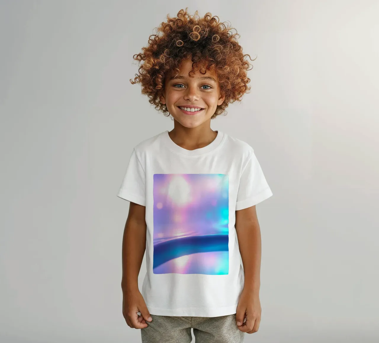 Courbes douces et pastel et effets de lumière rêveurs t-shirt enfant de DesignDoodle