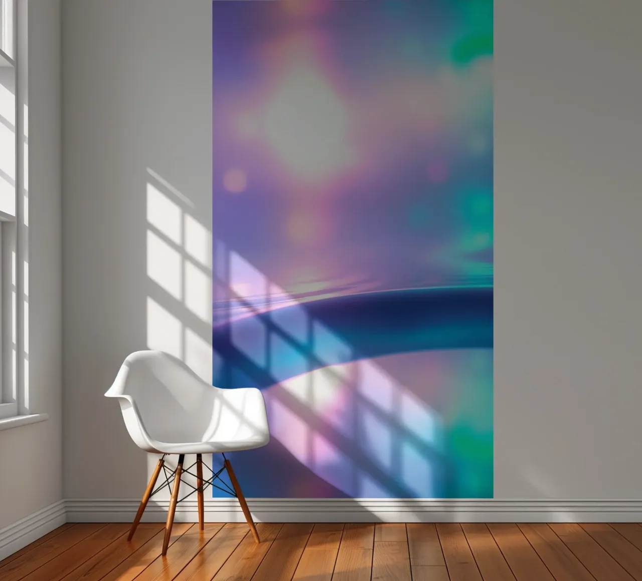 Soft pastel smooth curves and dreamy light effects photo wallpaper by DesignDoodle