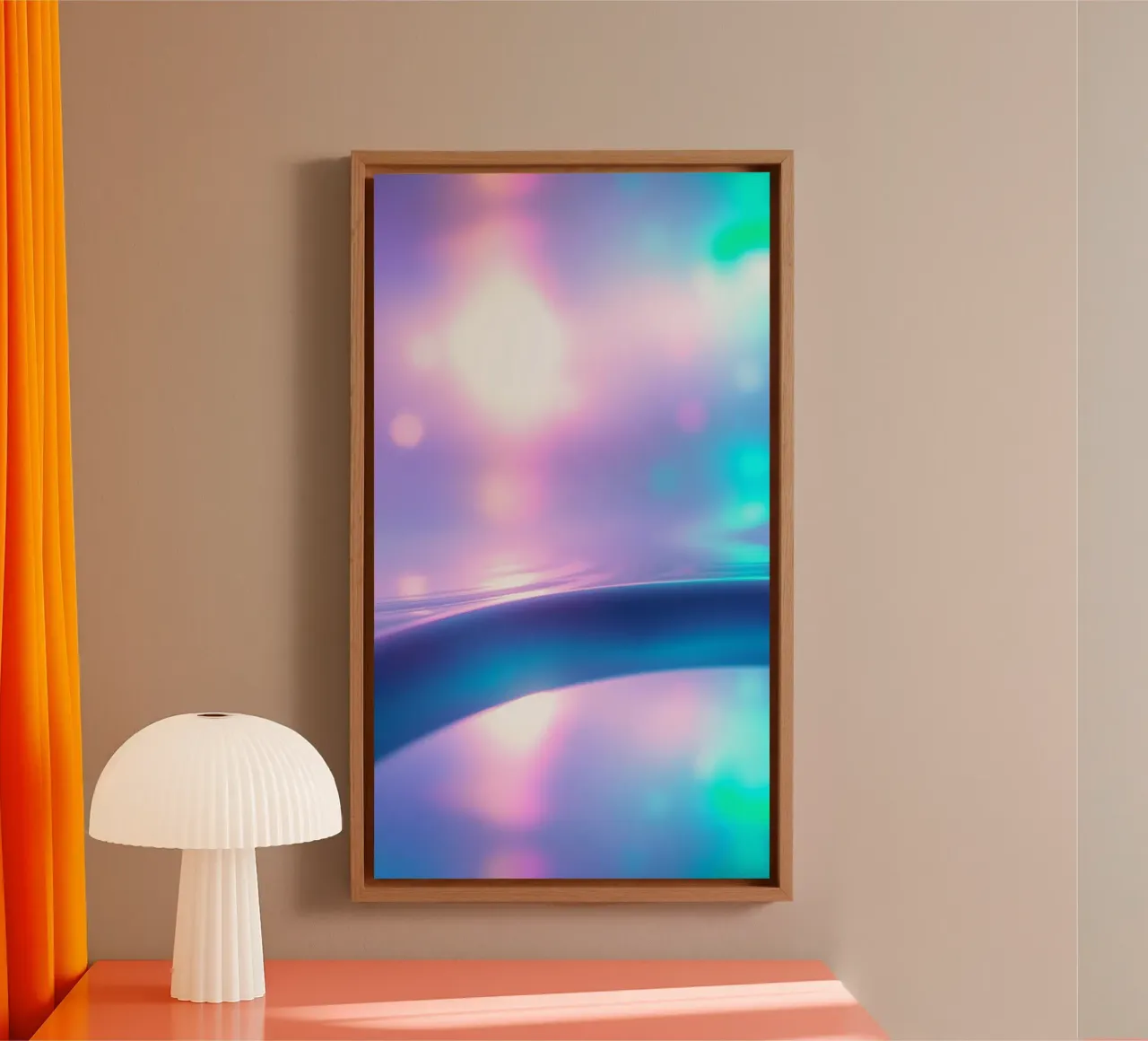 Soft pastel smooth curves and dreamy light effects canvas by DesignDoodle