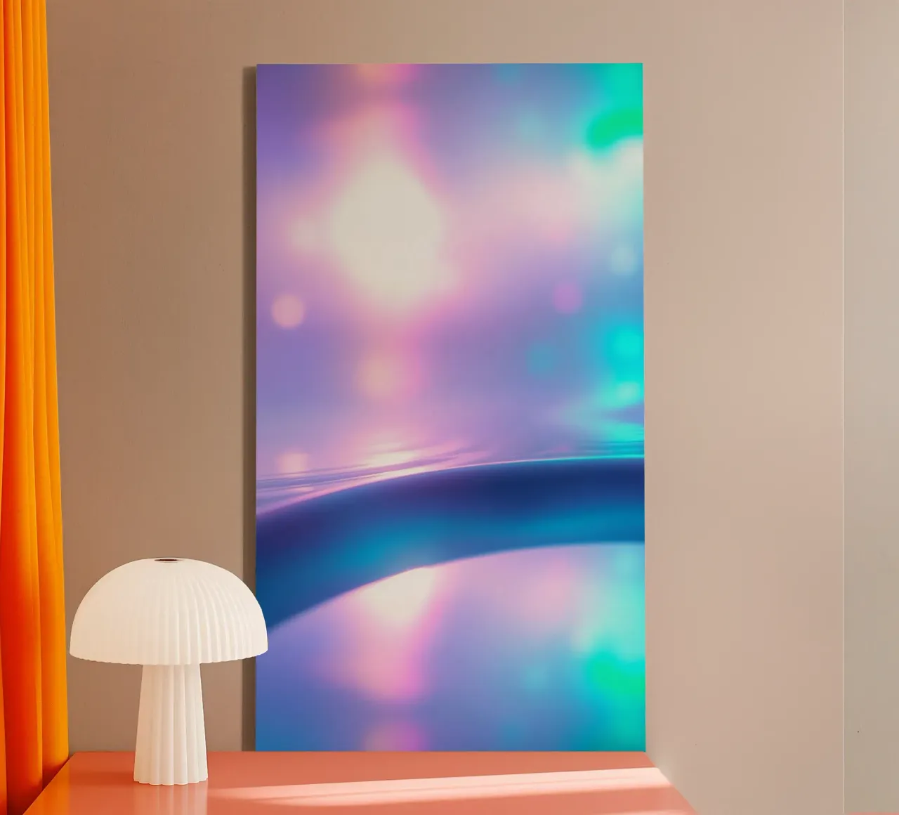 Soft pastel smooth curves and dreamy light effects canvas by DesignDoodle
