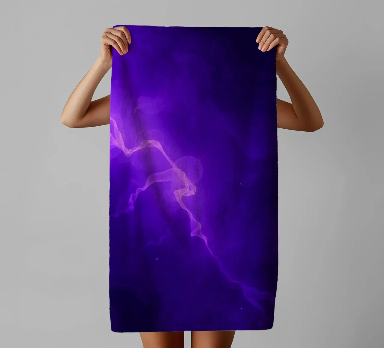 purple abstract background with flowing lines towel by DesignDoodle