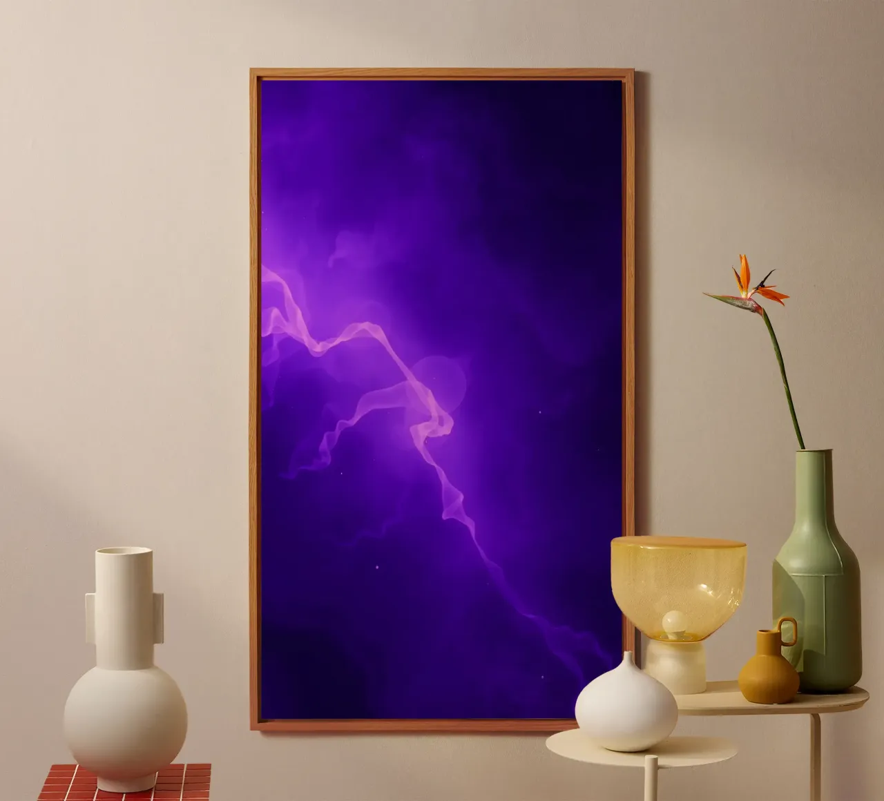 sfondo astratto viola con linee fluide alluminio dibond da DesignDoodle
