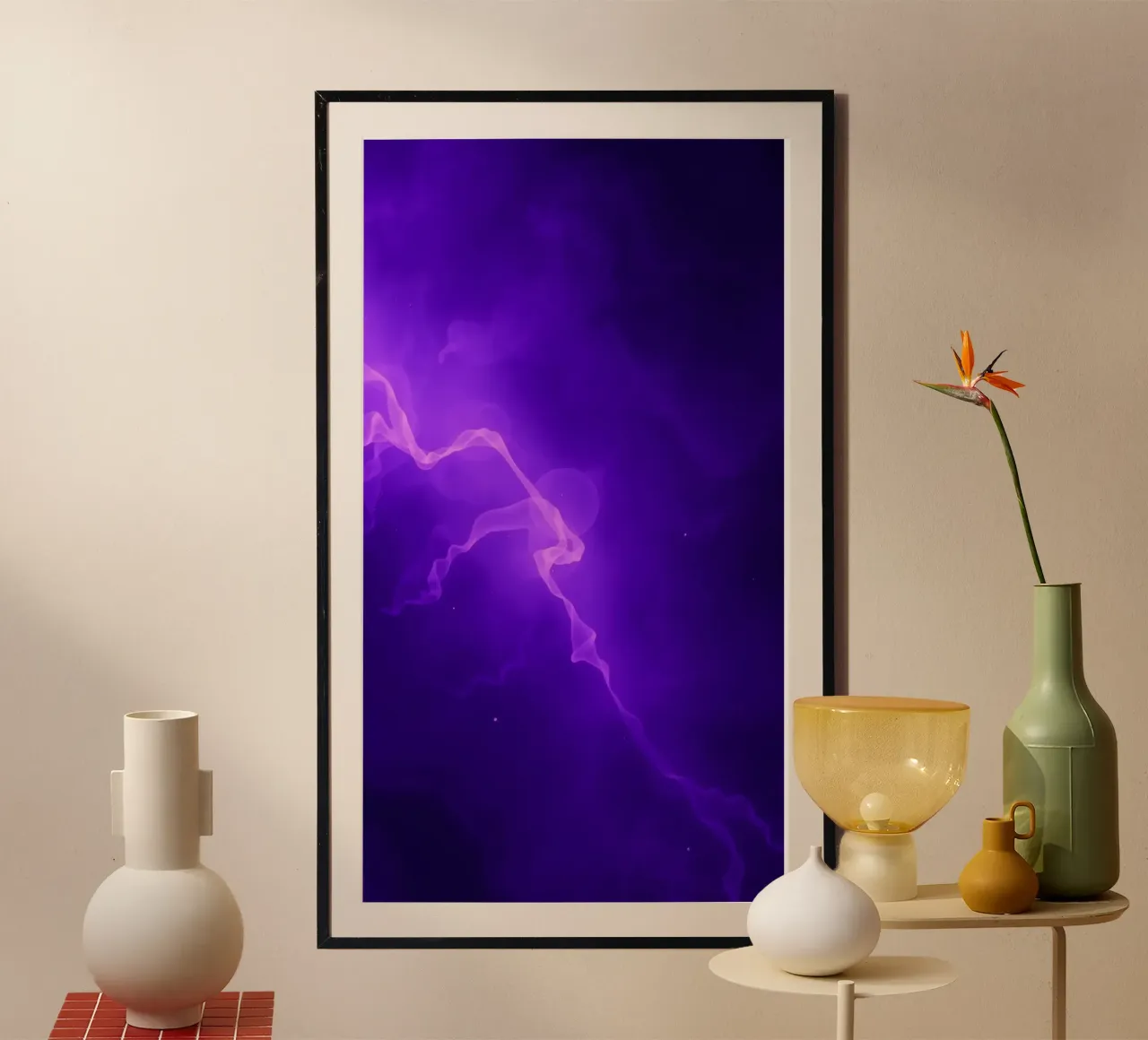 purple abstract background with flowing lines hahnemühle by DesignDoodle