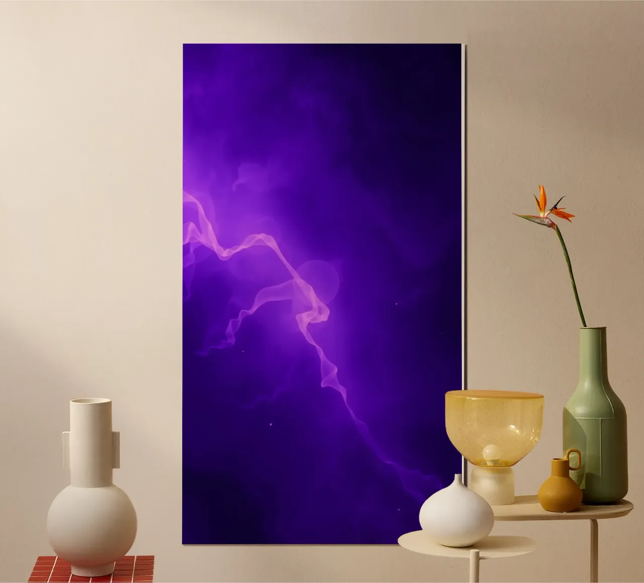 lila abstrakten Hintergrund mit fließenden Linien Hahnemühle von DesignDoodle