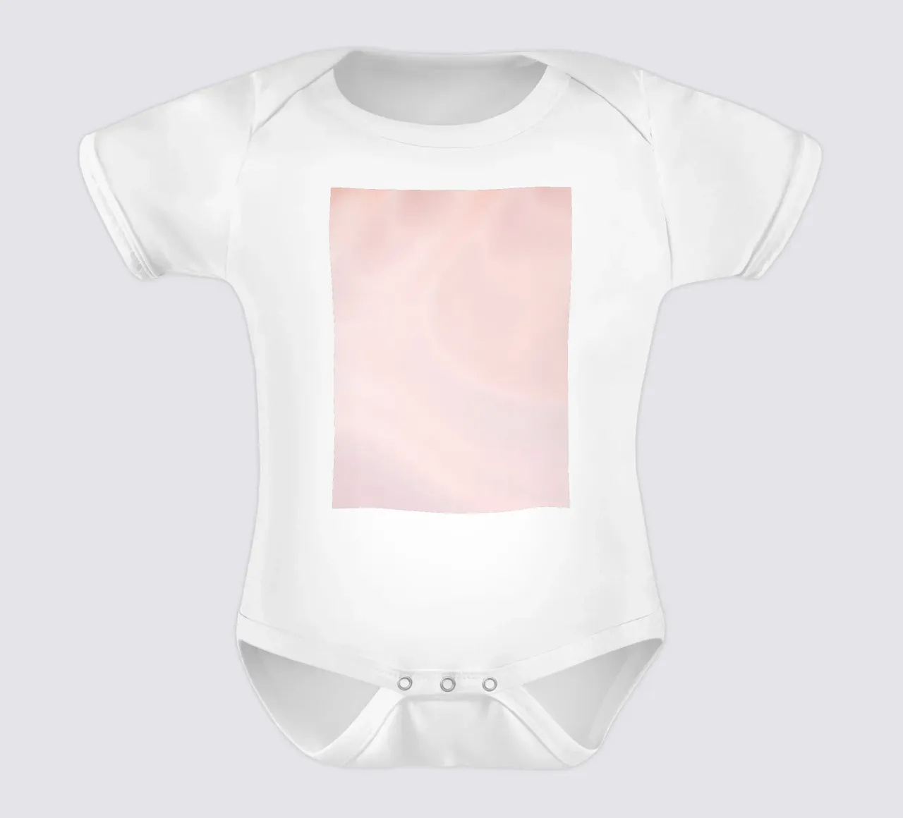 Soft pastel pink with gentle and smooth textures short-sleeve baby romper by DesignDoodle