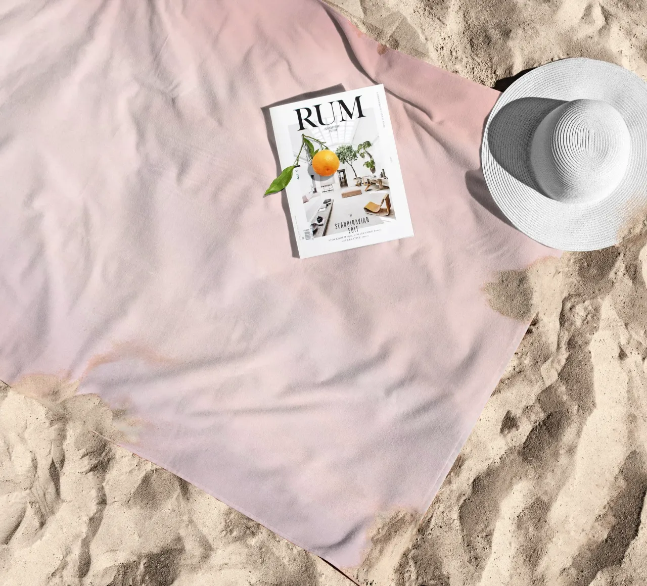 Soft pastel pink with gentle and smooth textures beach towel by DesignDoodle