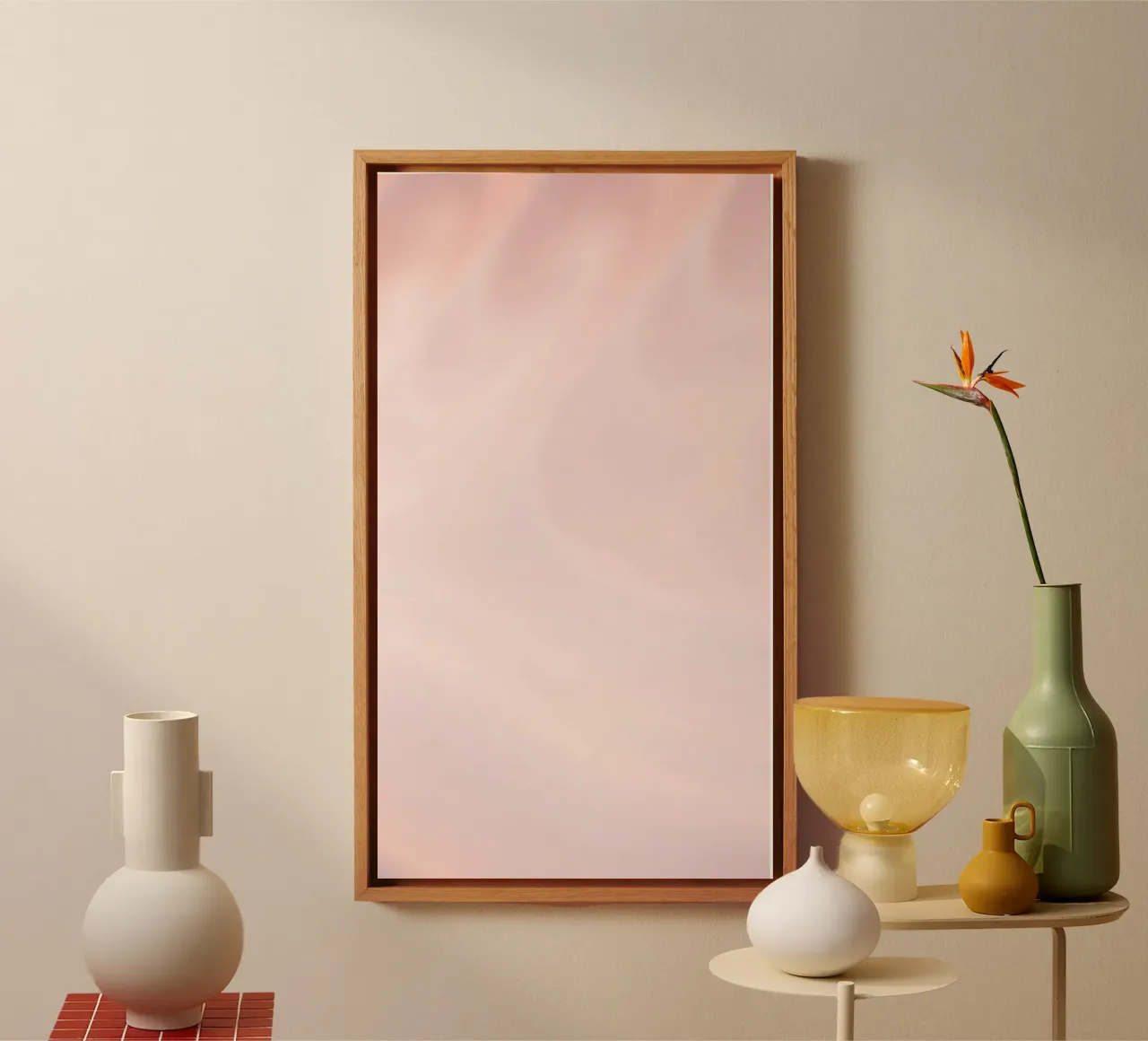 Soft pastel pink with gentle and smooth textures canvas by DesignDoodle