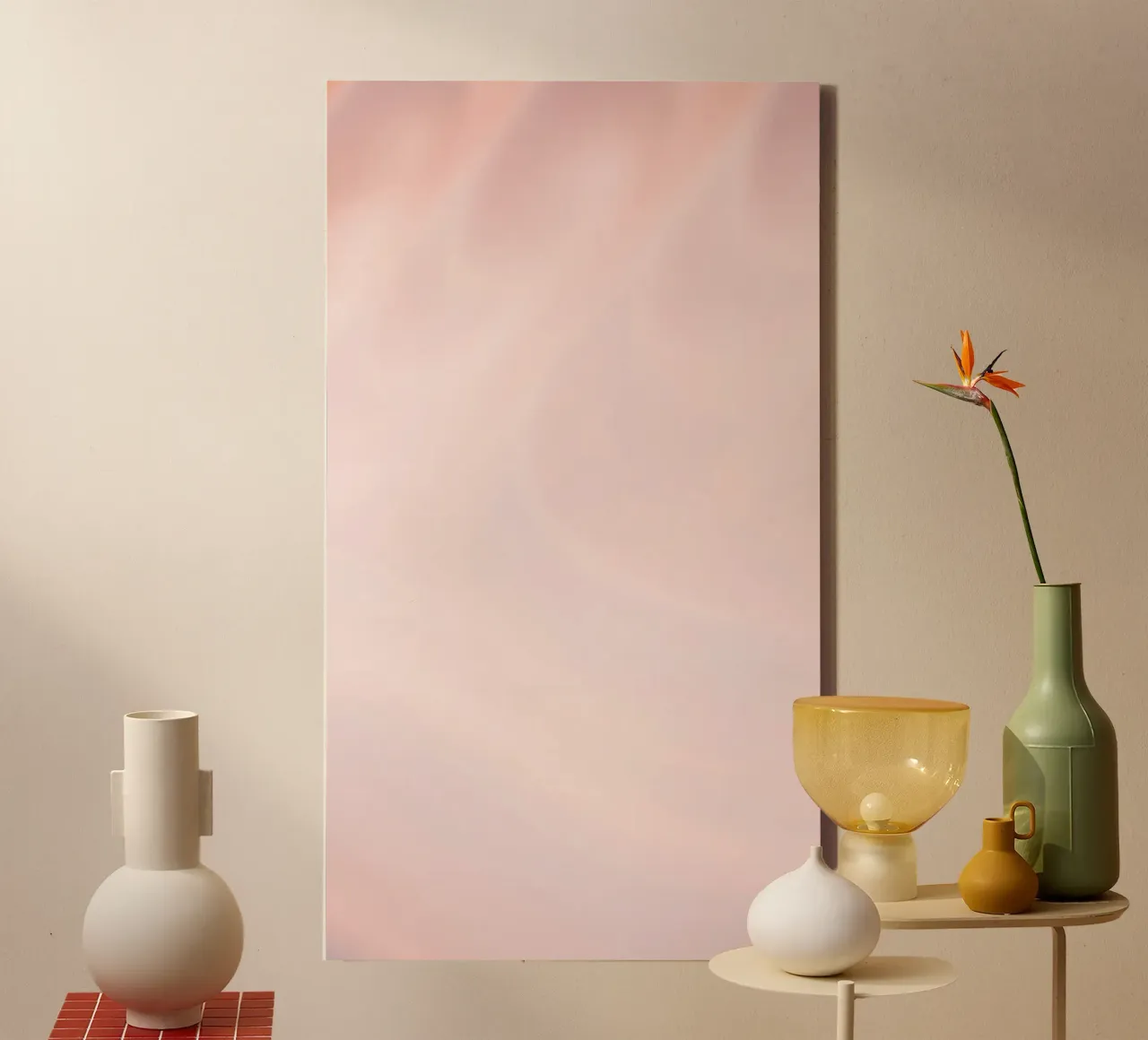 Soft pastel pink with gentle and smooth textures canvas by DesignDoodle