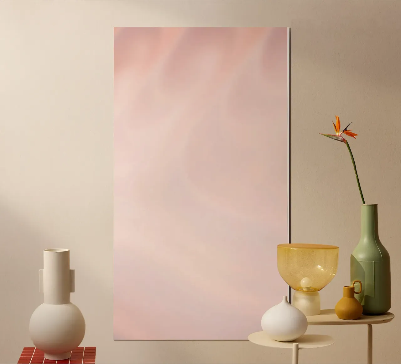 Soft pastel pink with gentle and smooth textures hahnemühle by DesignDoodle