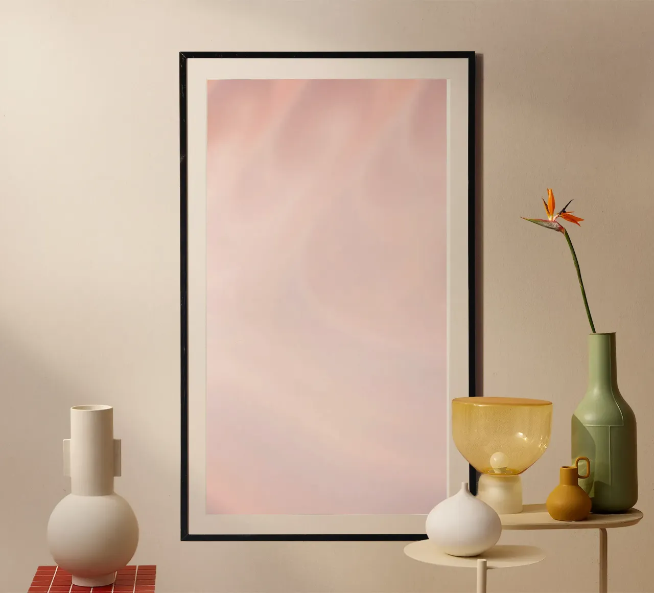 Soft pastel pink with gentle and smooth textures hahnemühle by DesignDoodle