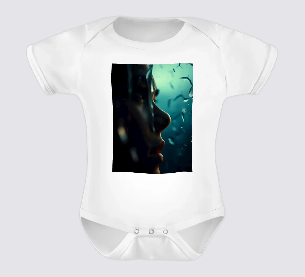 Exploration of inner thoughts conveyed through reflections short-sleeve baby romper by DesignDoodle