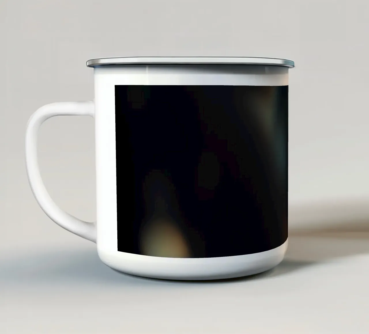 Exploration of inner thoughts conveyed through reflections enamel mug by DesignDoodle