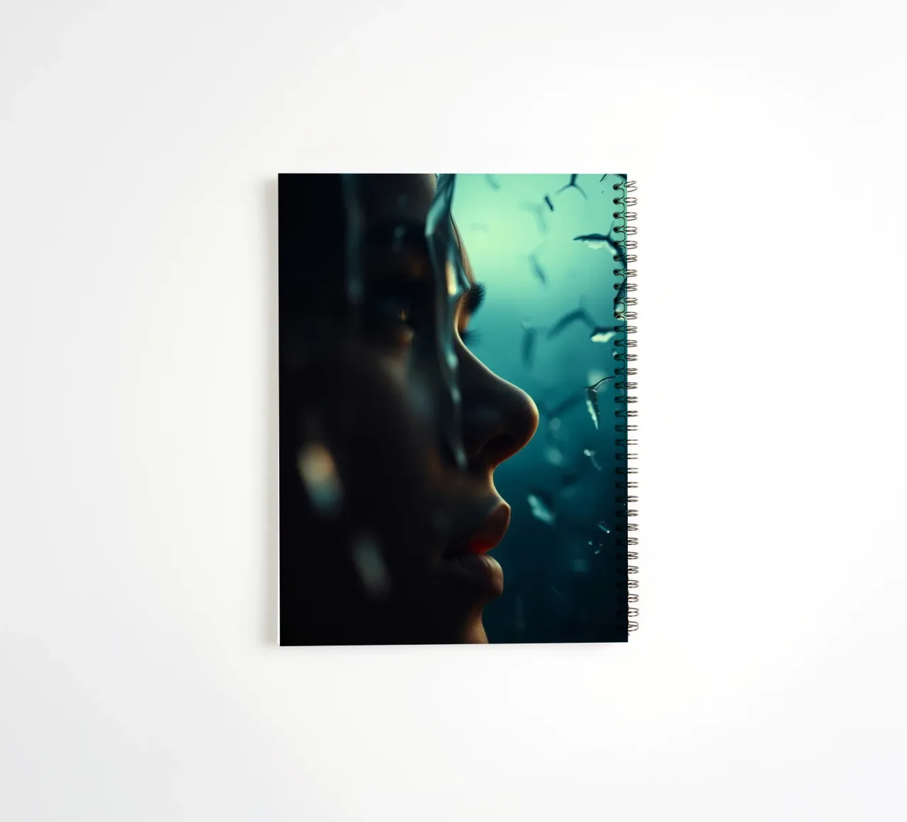 Exploration of inner thoughts conveyed through reflections spiral notebook by DesignDoodle