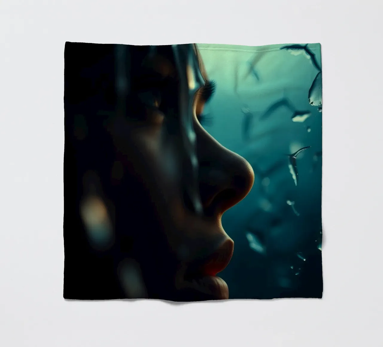 Exploration of inner thoughts conveyed through reflections fleece blanket by DesignDoodle
