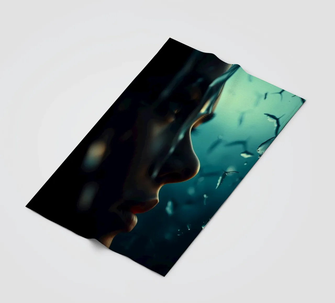 Exploration of inner thoughts conveyed through reflections fleece blanket by DesignDoodle
