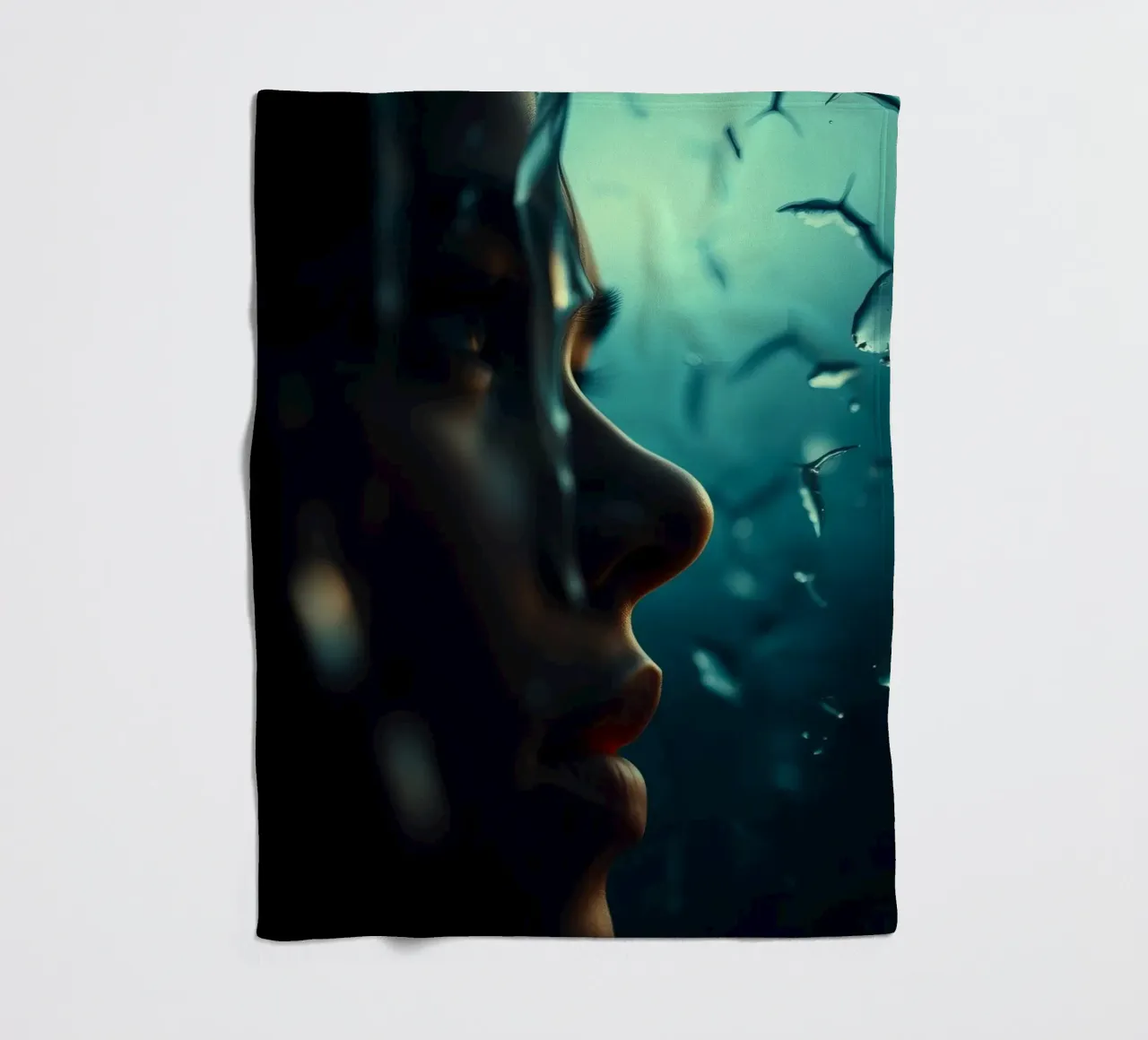 Exploration of inner thoughts conveyed through reflections fleece blanket by DesignDoodle