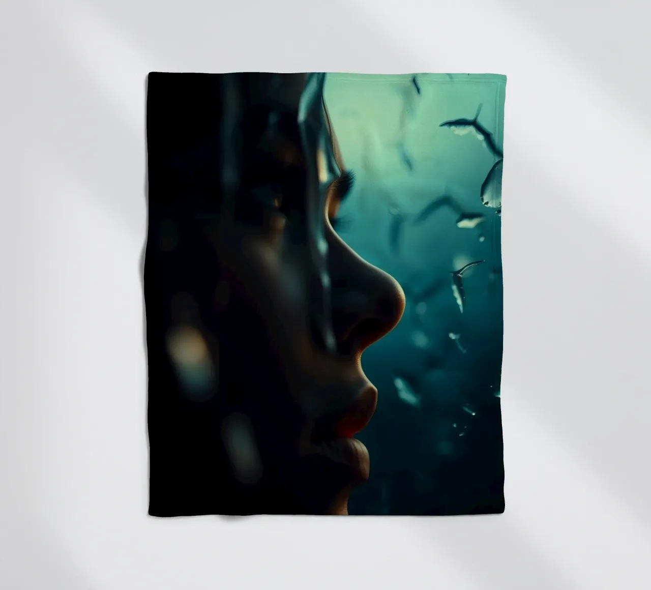 Exploration of inner thoughts conveyed through reflections fleece blanket by DesignDoodle