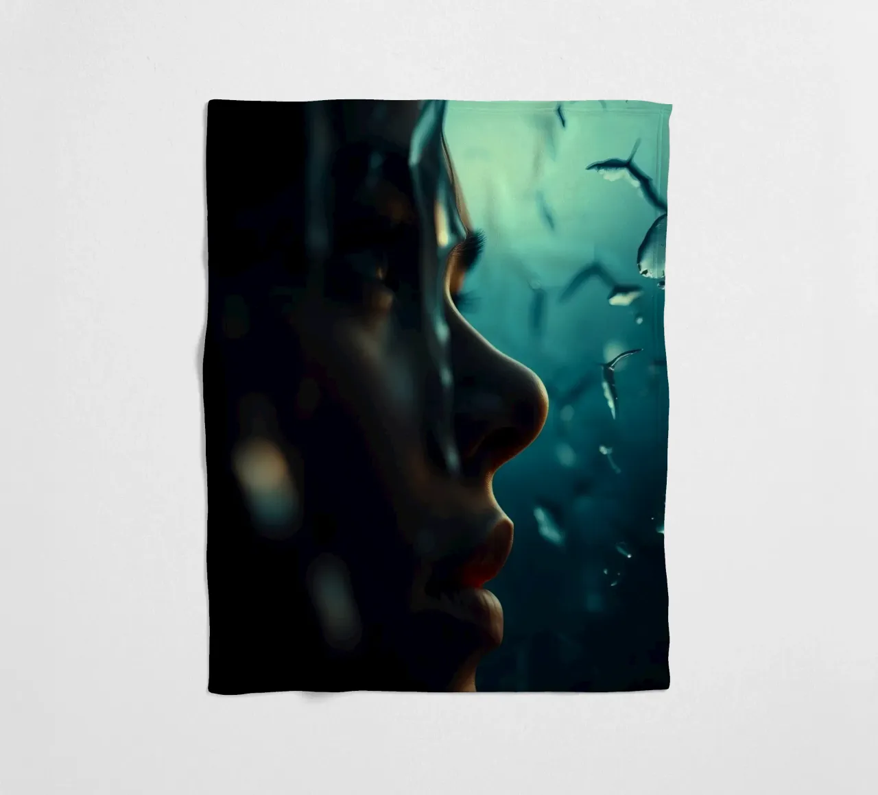 Exploration of inner thoughts conveyed through reflections fleece blanket by DesignDoodle