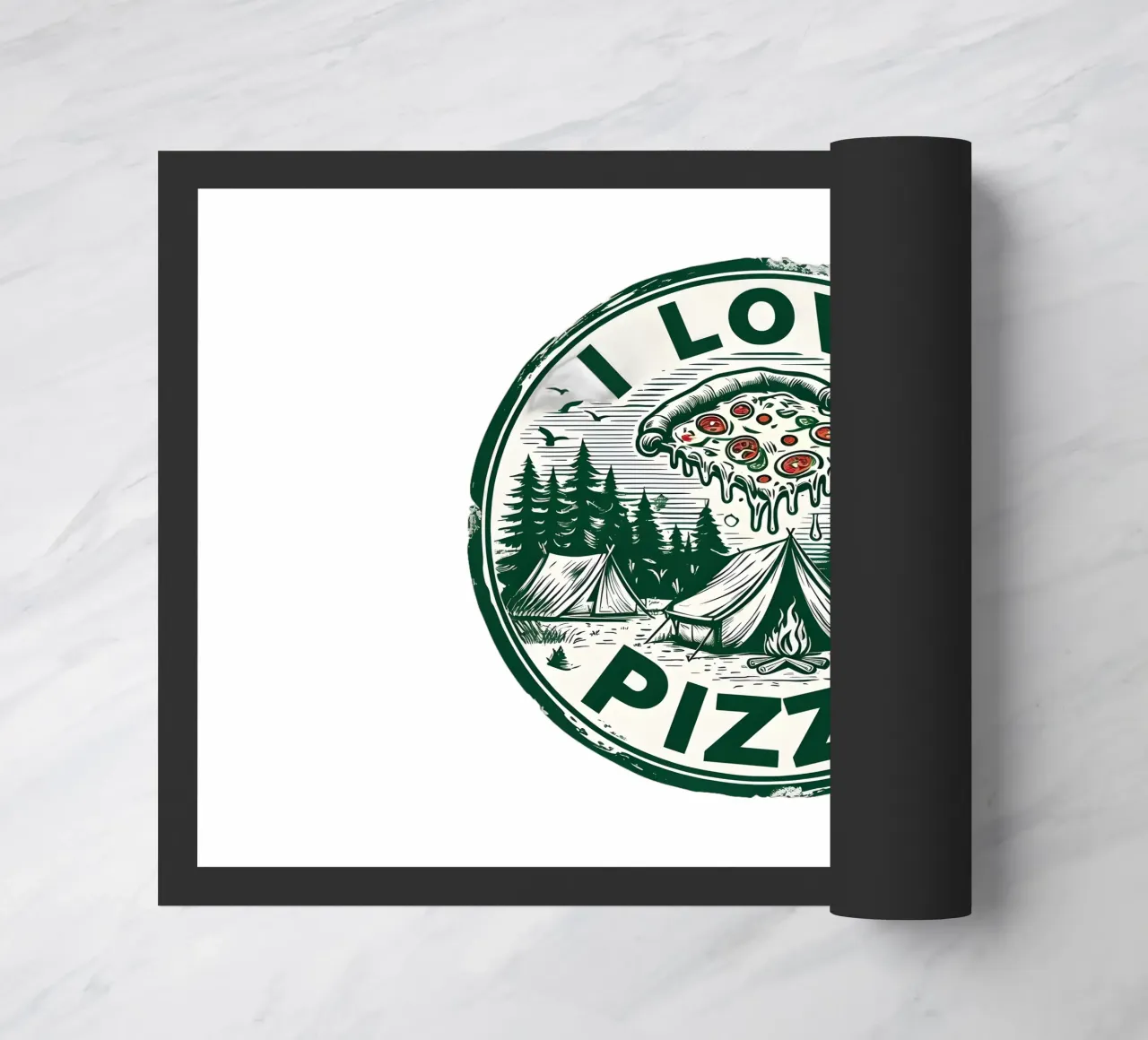 I love Vintage Pizza doormat by RETRO VINTAGE EDITION