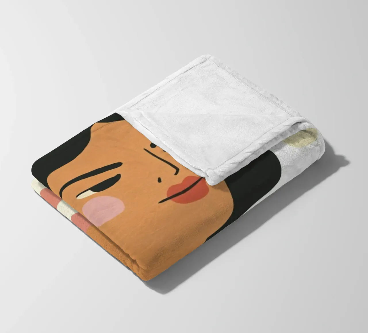 Ragazza stravagante di metà secolo con gatto arancione e fiore pastello coperta in pile da Modern Muse
