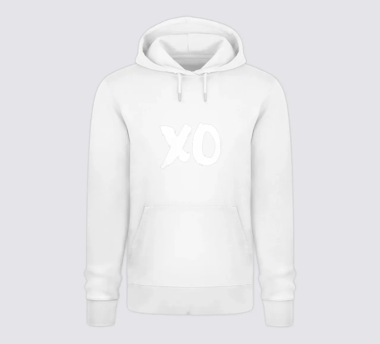 XO Abbracci e baci Design tipografico in bianco e nero felpa con cappuccio da THE MOTIVATED TYPE