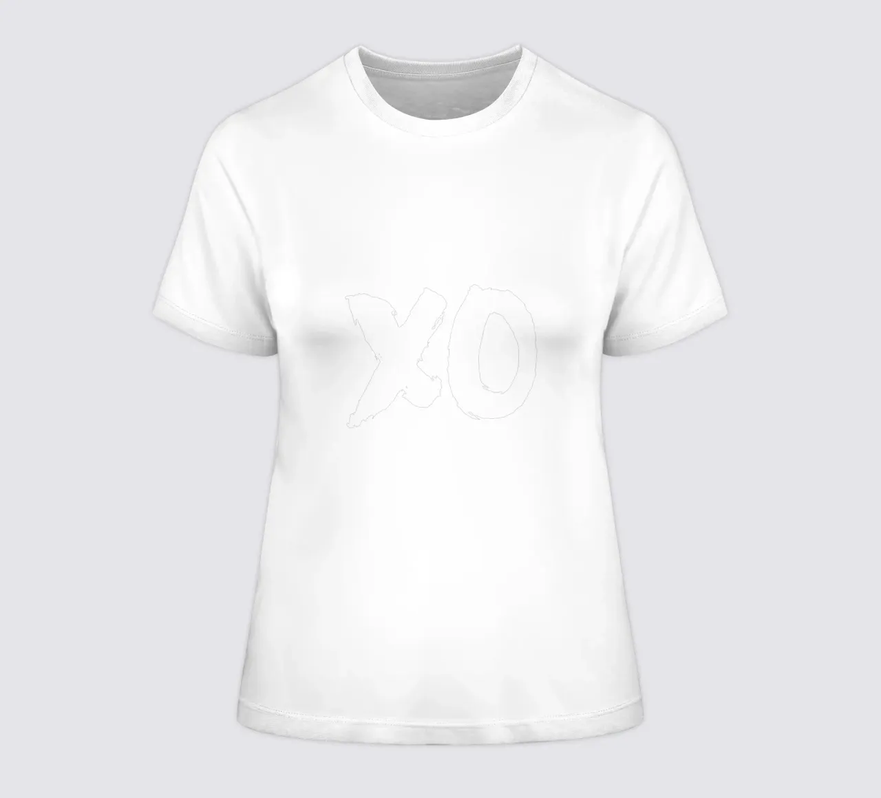 XO Abbracci e baci Design tipografico in bianco e nero t-shirt da donna da THE MOTIVATED TYPE