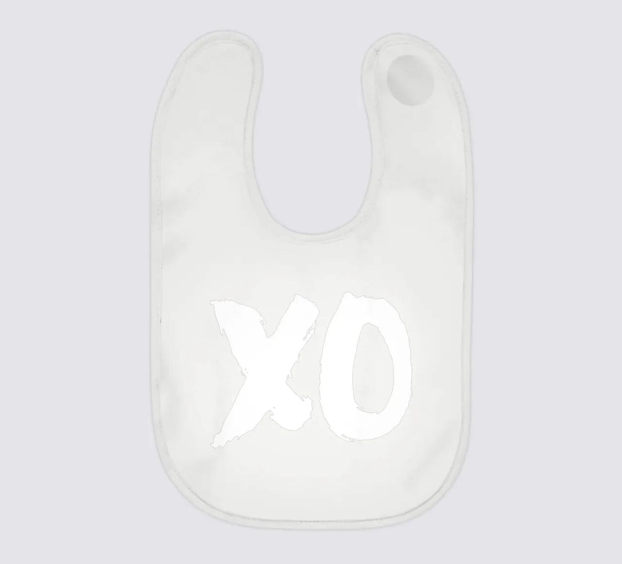 XO Abbracci e baci Design tipografico in bianco e nero bavaglino da THE MOTIVATED TYPE