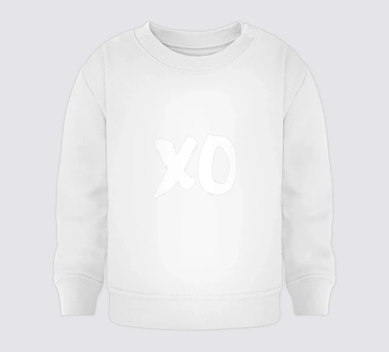 XO Abbracci e baci Design tipografico in bianco e nero felpa neonato da THE MOTIVATED TYPE