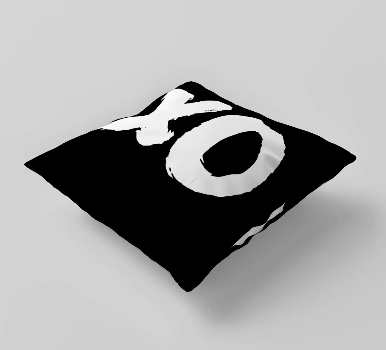 XO Abbracci e baci Design tipografico in bianco e nero cuscino da THE MOTIVATED TYPE