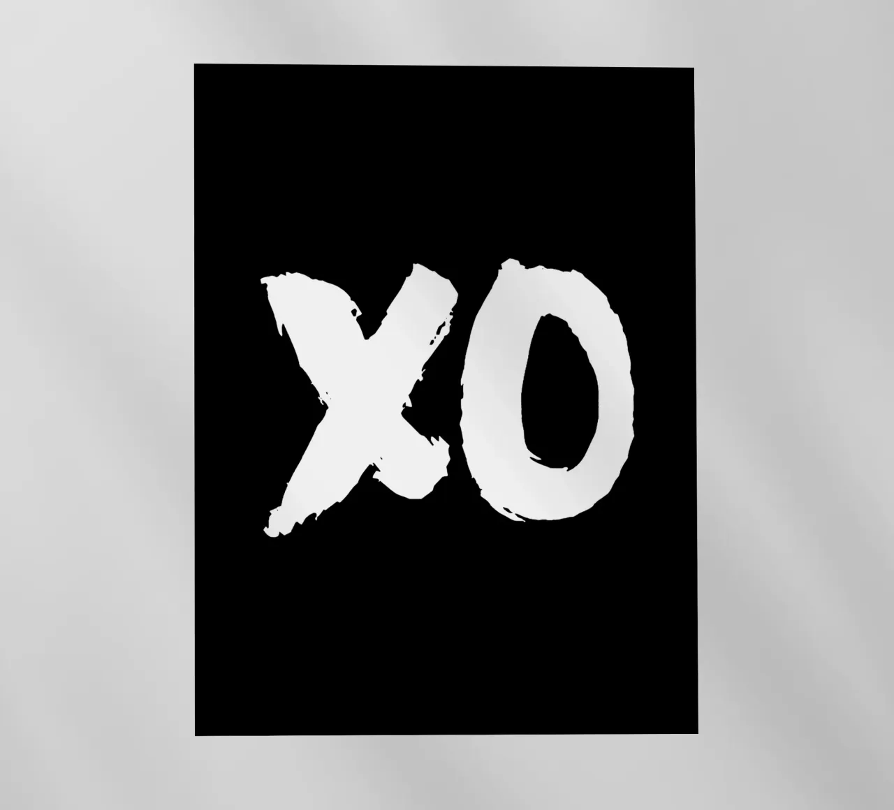 XO Abbracci e baci Design tipografico in bianco e nero pellicola backlit da THE MOTIVATED TYPE