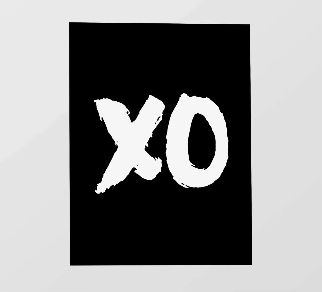 XO Abbracci e baci Design tipografico in bianco e nero telo in pvc da THE MOTIVATED TYPE