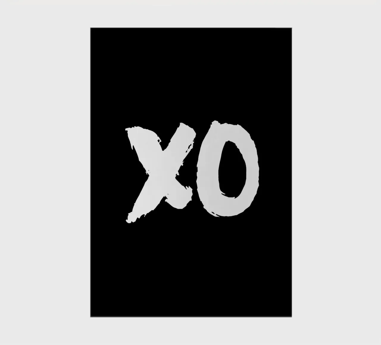 XO Abbracci e baci Design tipografico in bianco e nero diario da THE MOTIVATED TYPE