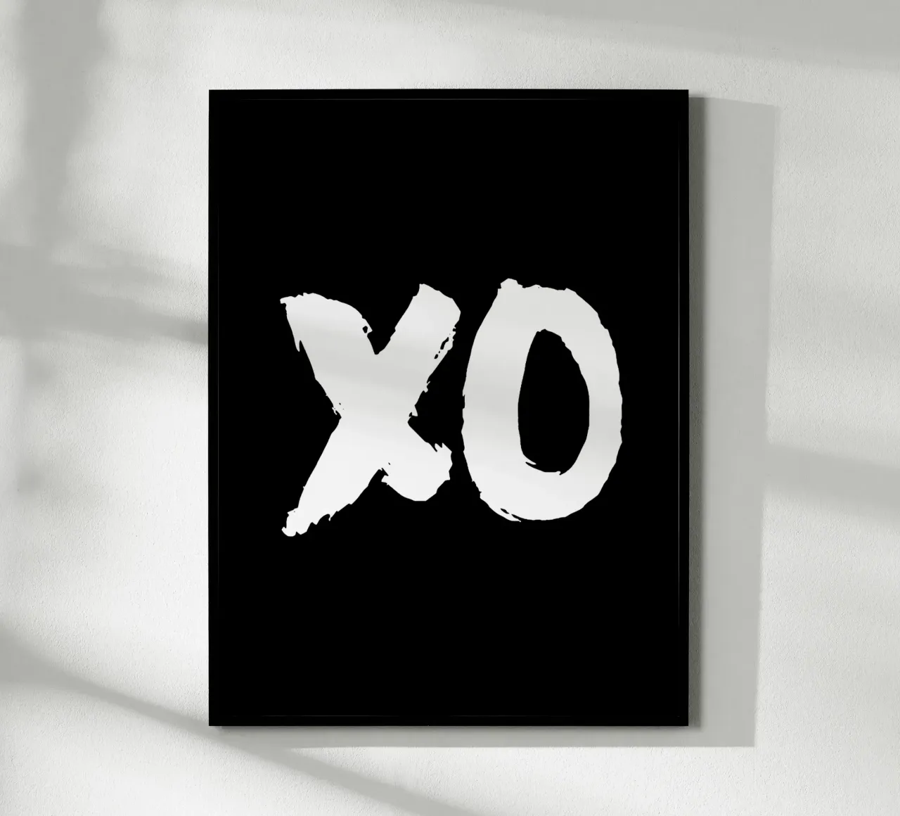 XO Abbracci e baci Design tipografico in bianco e nero carta hahnemühle da THE MOTIVATED TYPE