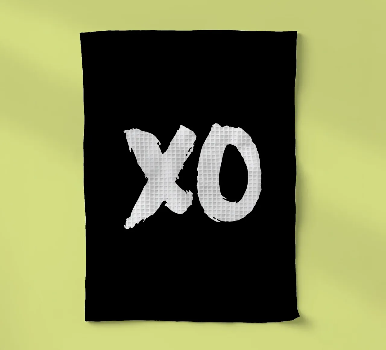 XO Abbracci e baci Design tipografico in bianco e nero canovaccio da cucina da THE MOTIVATED TYPE