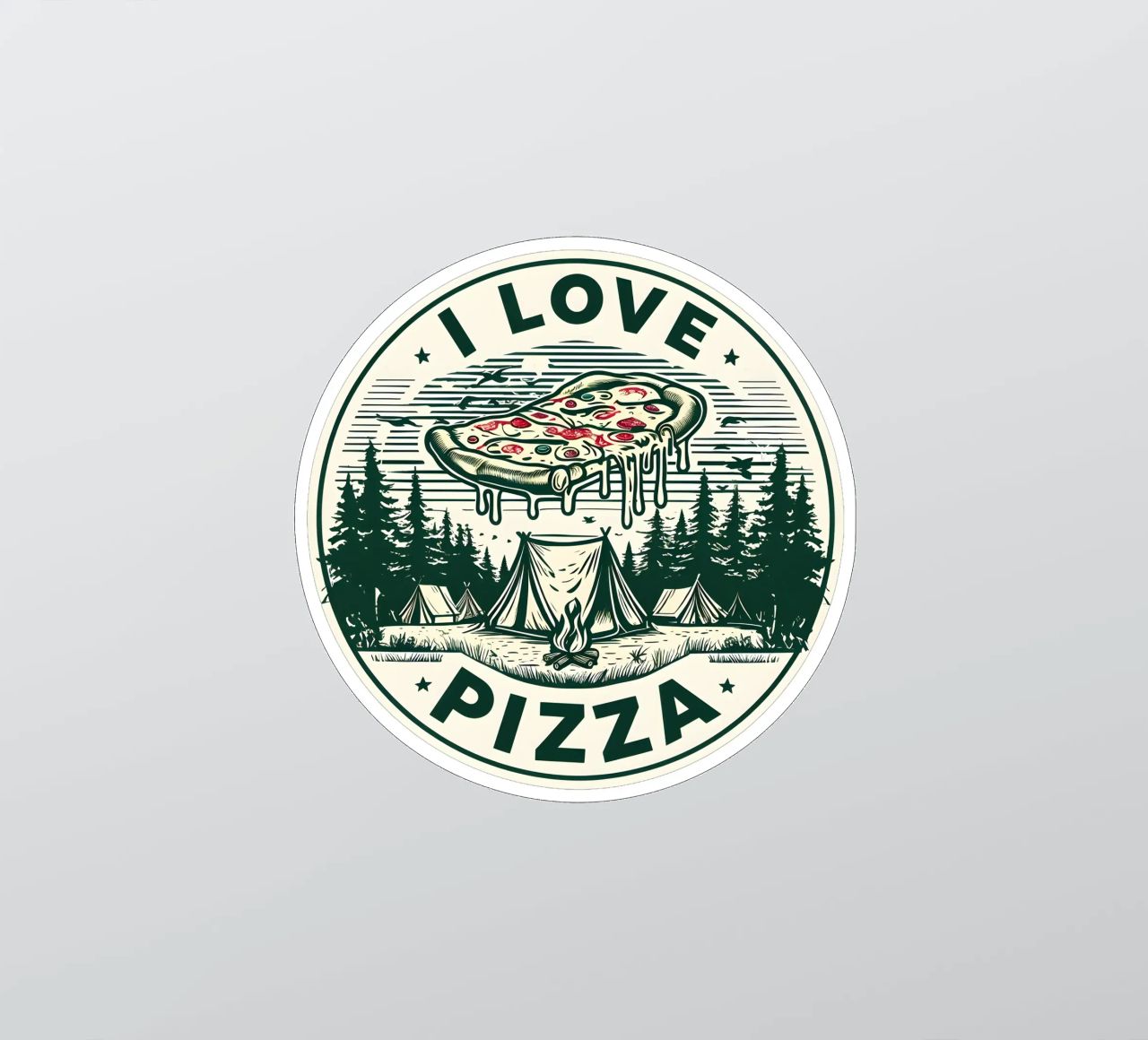 J'adore Vintage Pizza autocollant de RETRO VINTAGE EDITION
