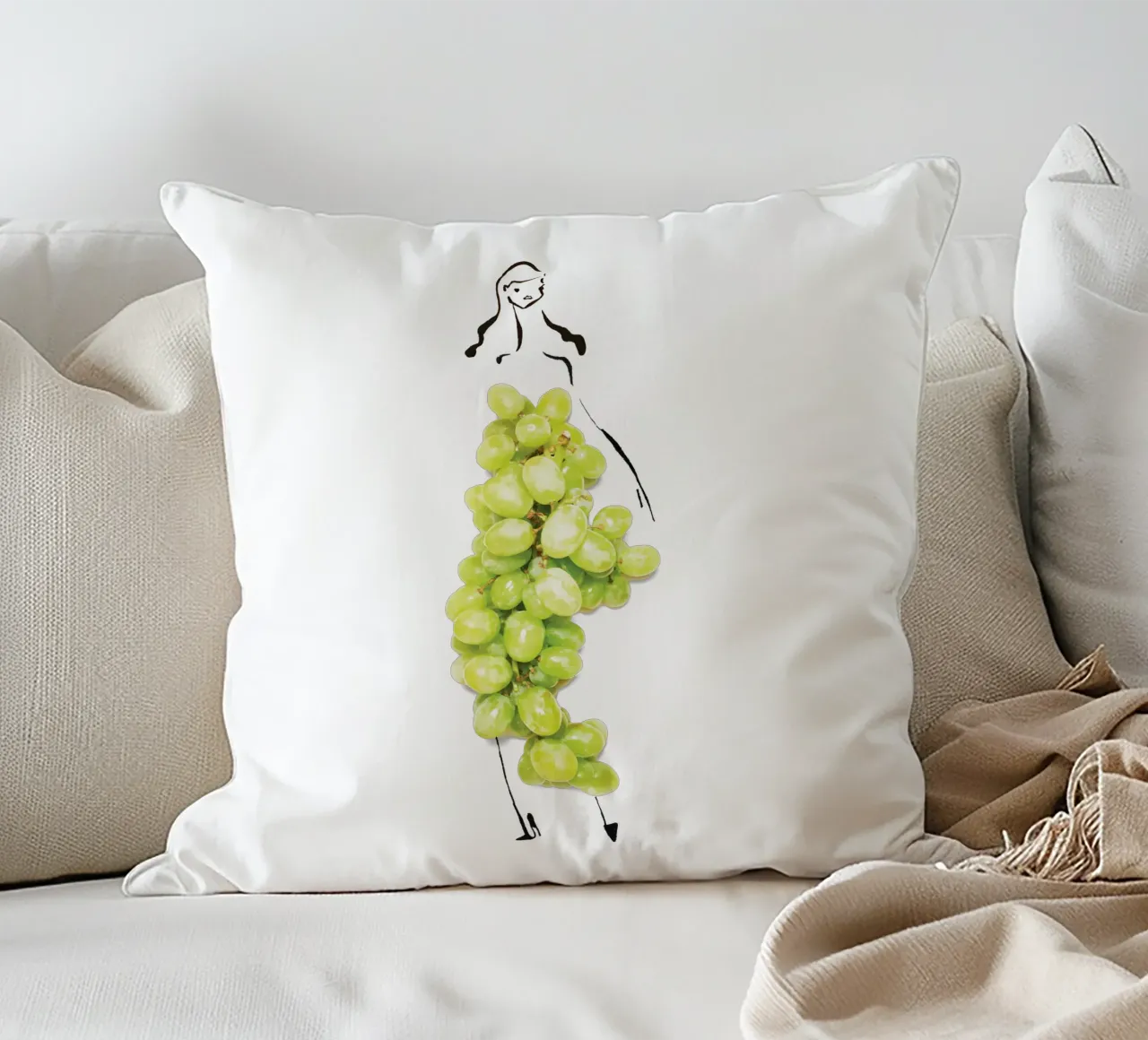 Vino decorative cushion by Gretchen Roehrs