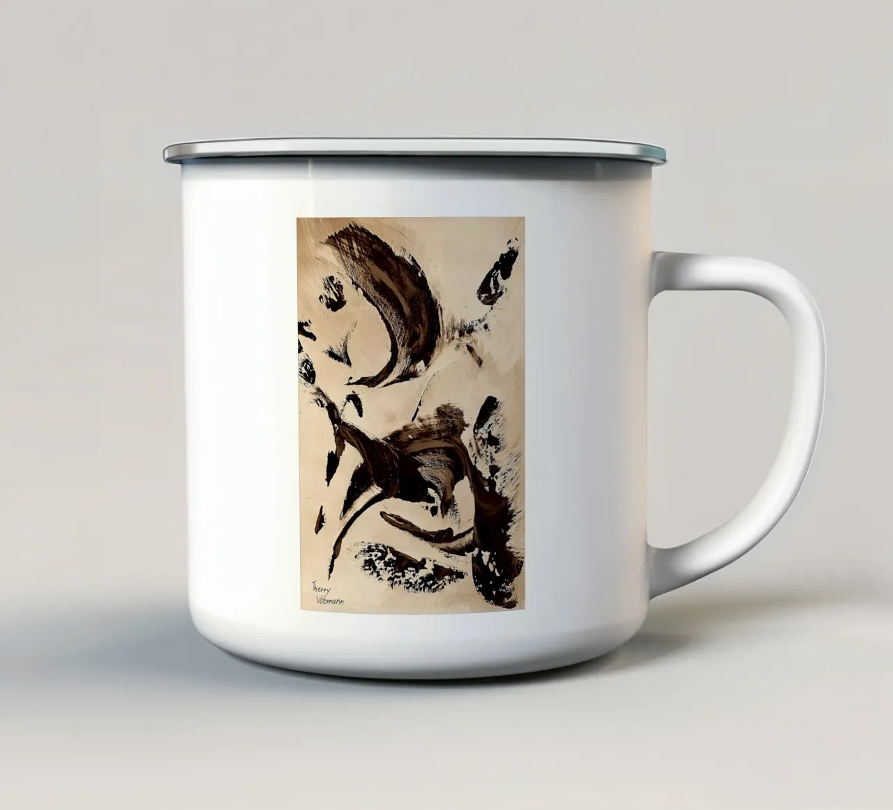 SEPIA 30 tazza in smalto da Thierry Vobmann Abstract painting