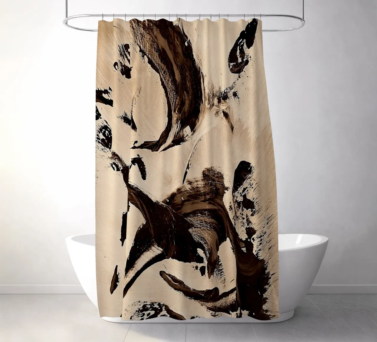 SEPIA 30 shower curtain by Thierry Vobmann Abstract painting