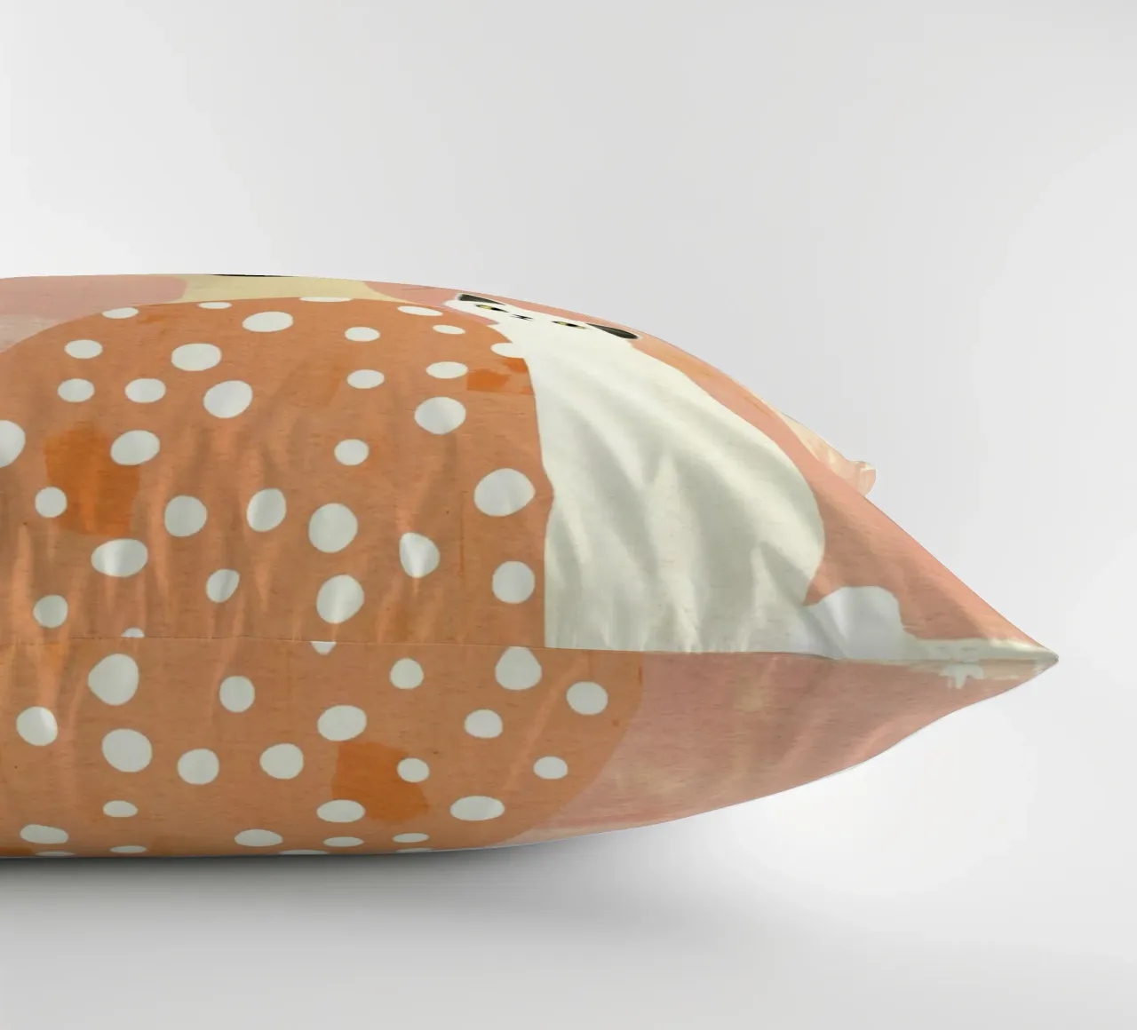 Whimsical Mid-Century Black-Haired Girl with White Cat decorative cushion by Modern Muse