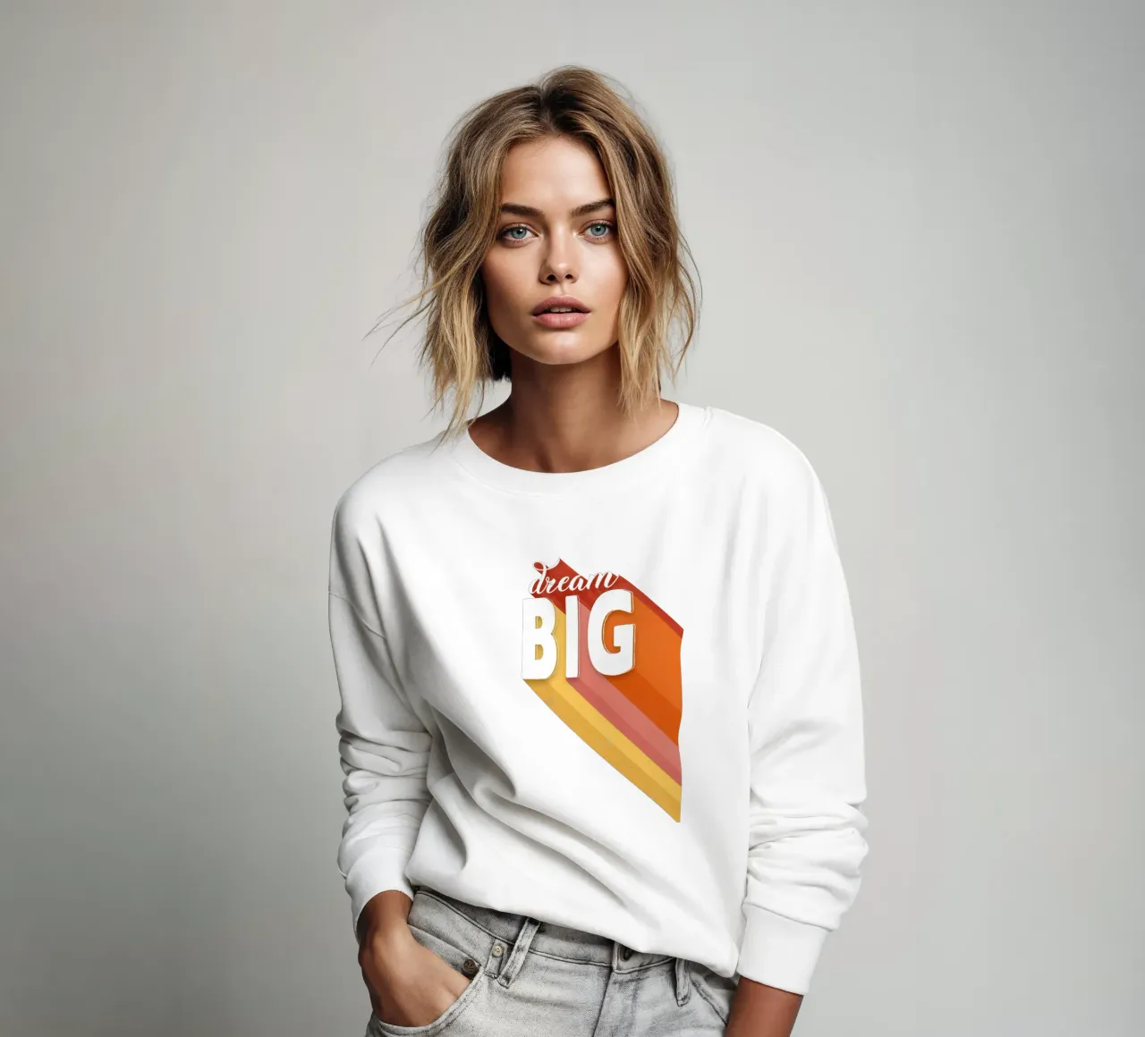 Dream Big Retro Typography Motivational Wall Art felpa da showmemars