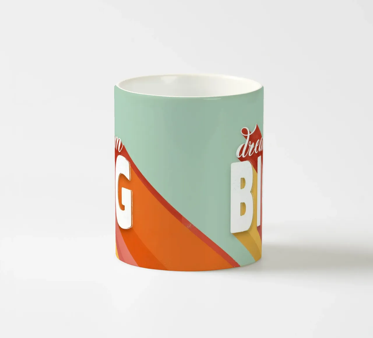 Dream Big Retro Typography Motivational Wall Art ceramic mug by showmemars