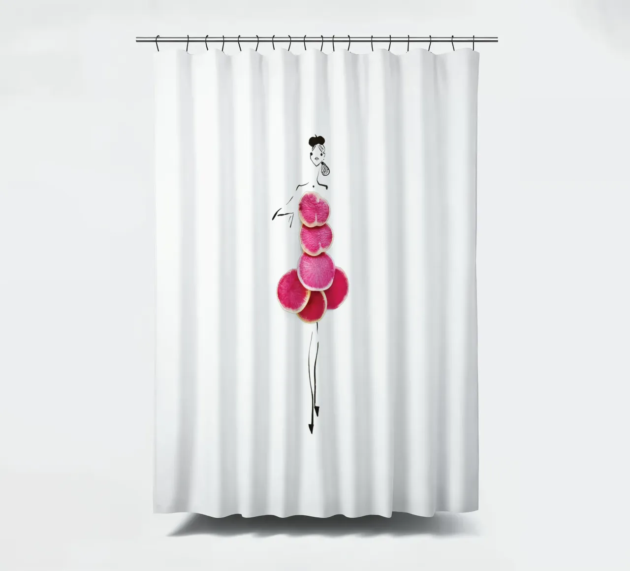 Watermelon Radish Duschvorhang von Gretchen Roehrs