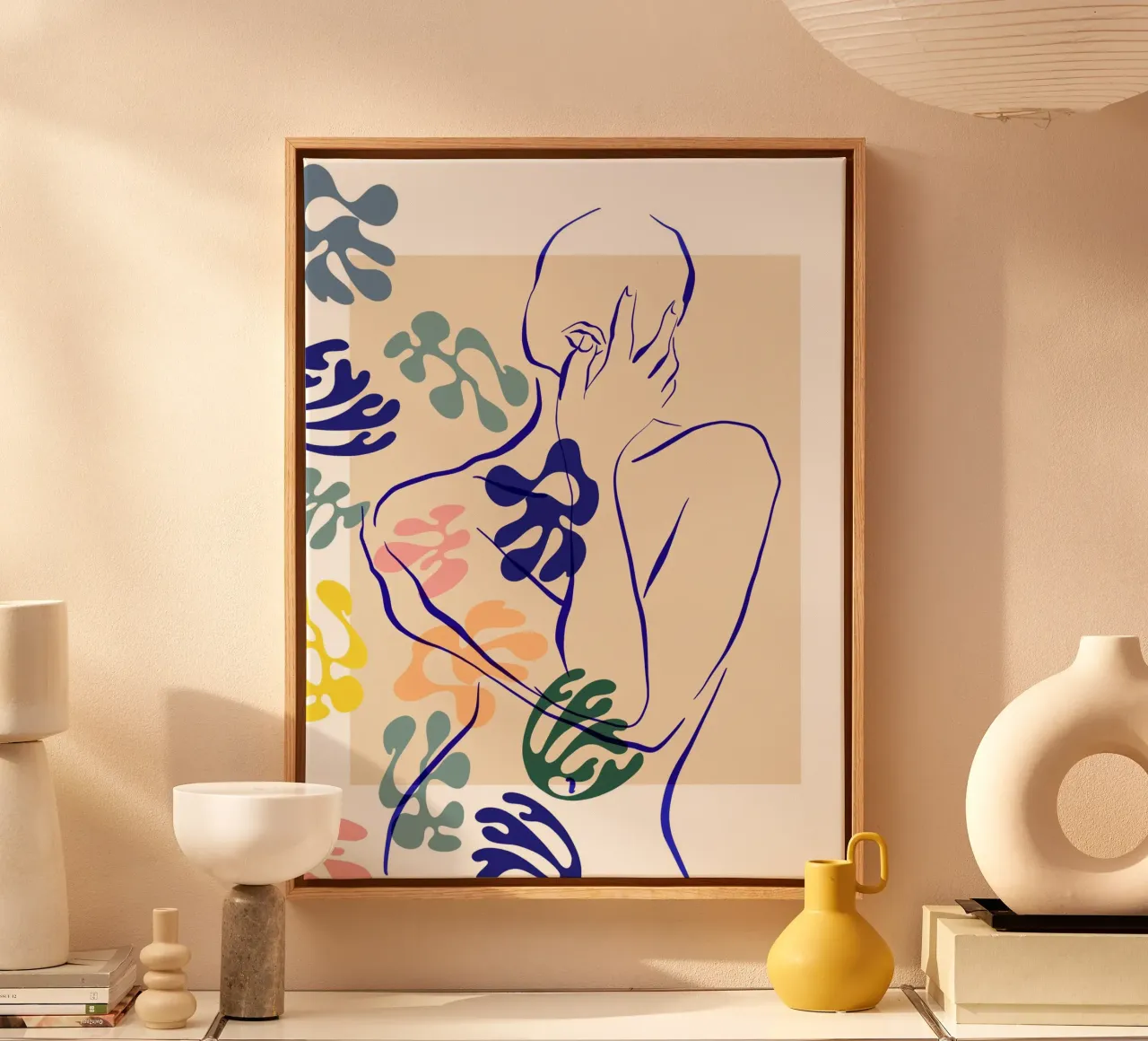 Figural Bloom No 02 tela con Cornice a cassetta da treechild