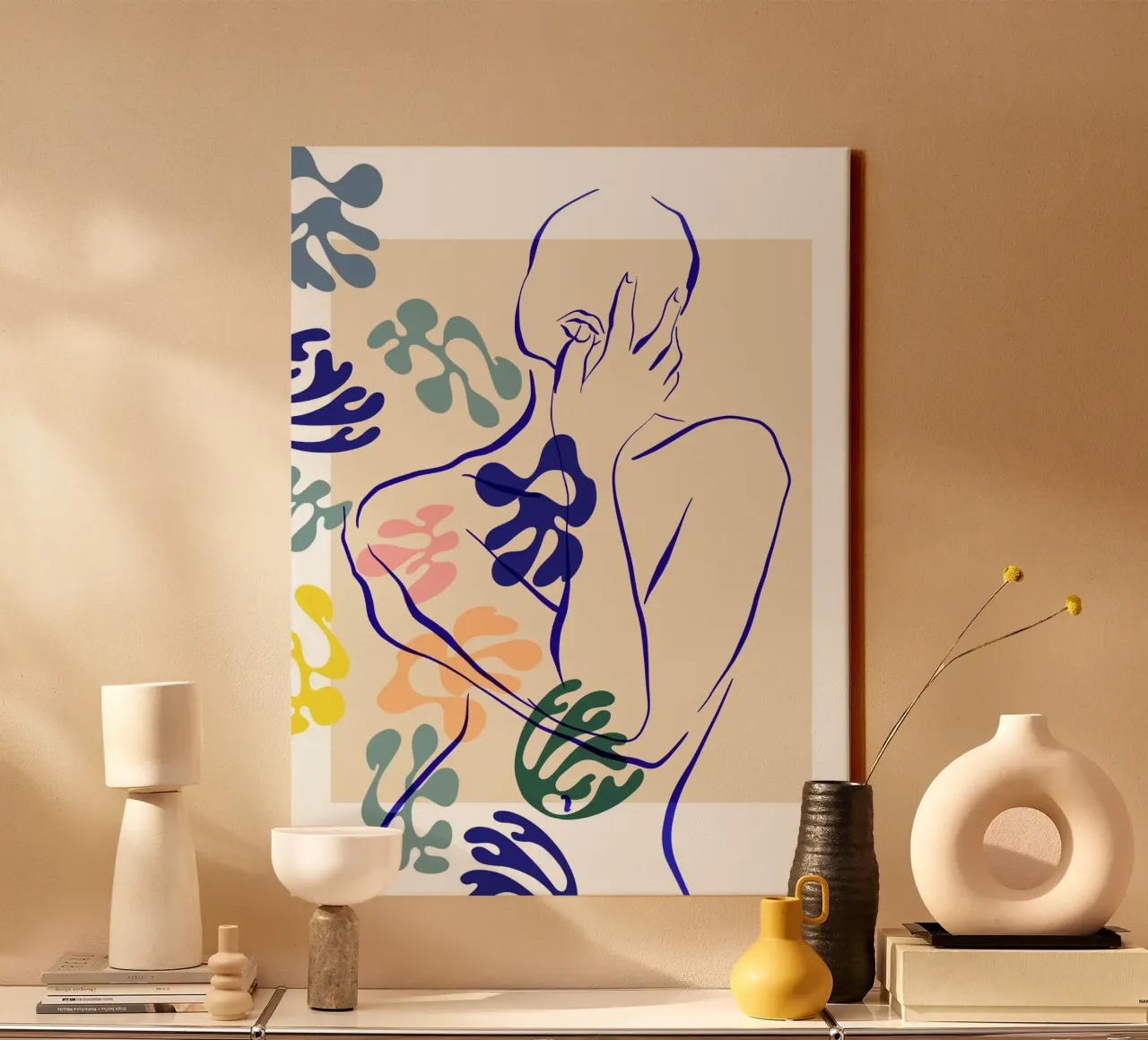 Figural Bloom No 02 tela con Cornice a cassetta da treechild