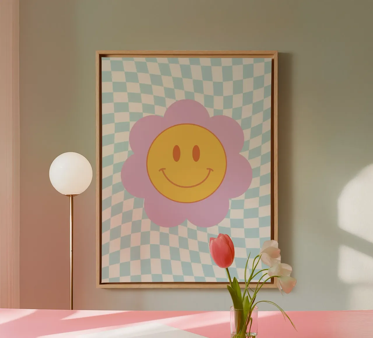 Groovy Smiley canvas met Baklijst van Paigaam Studio