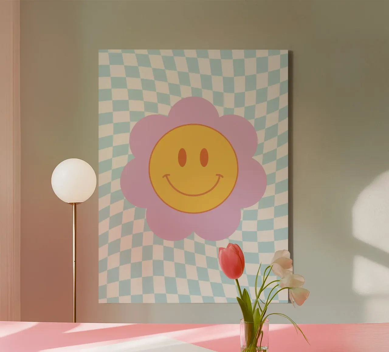 Groovy Smiley canvas met Baklijst van Paigaam Studio