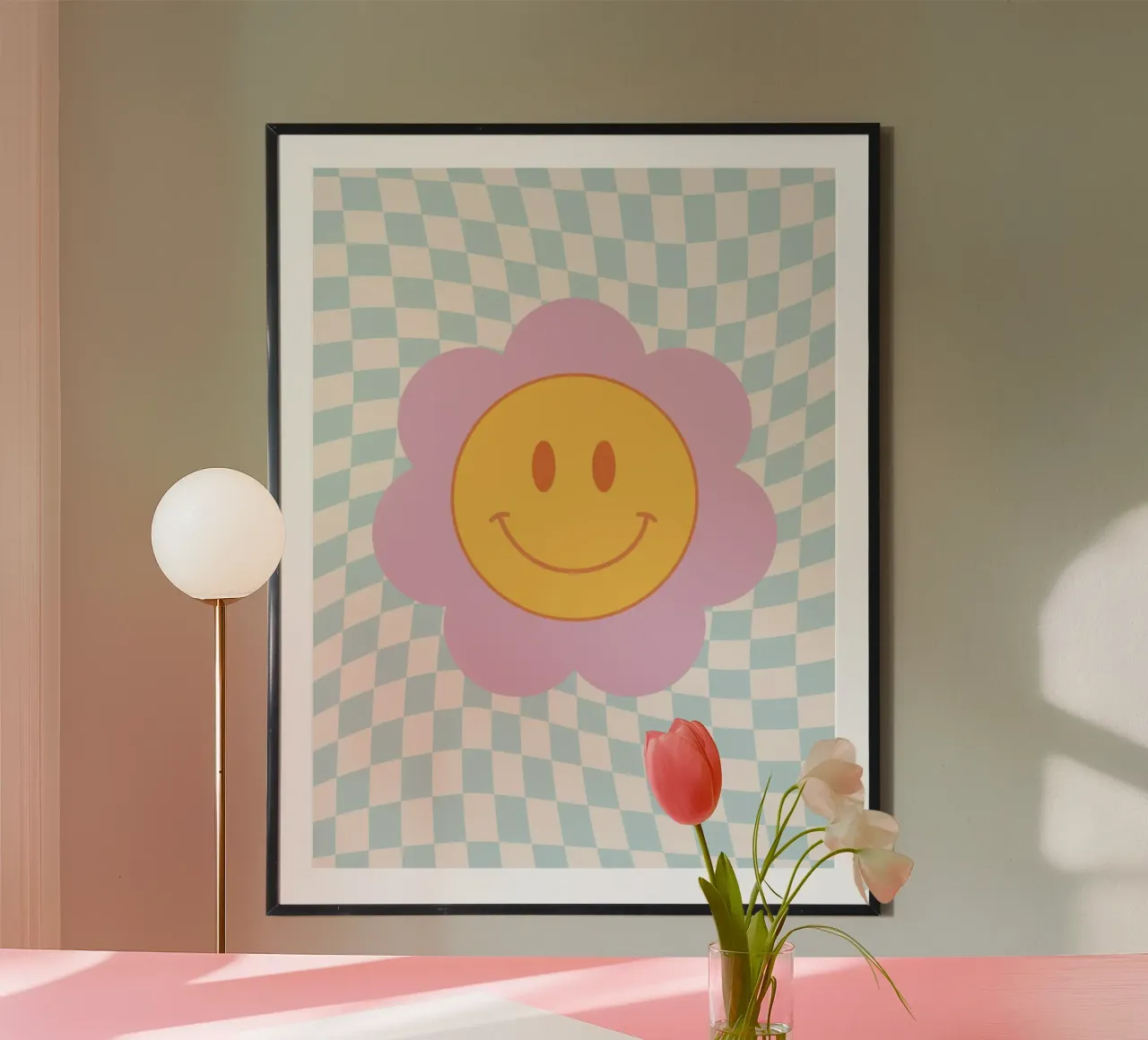 Groovy Smiley Face poster by Paigaam Studio