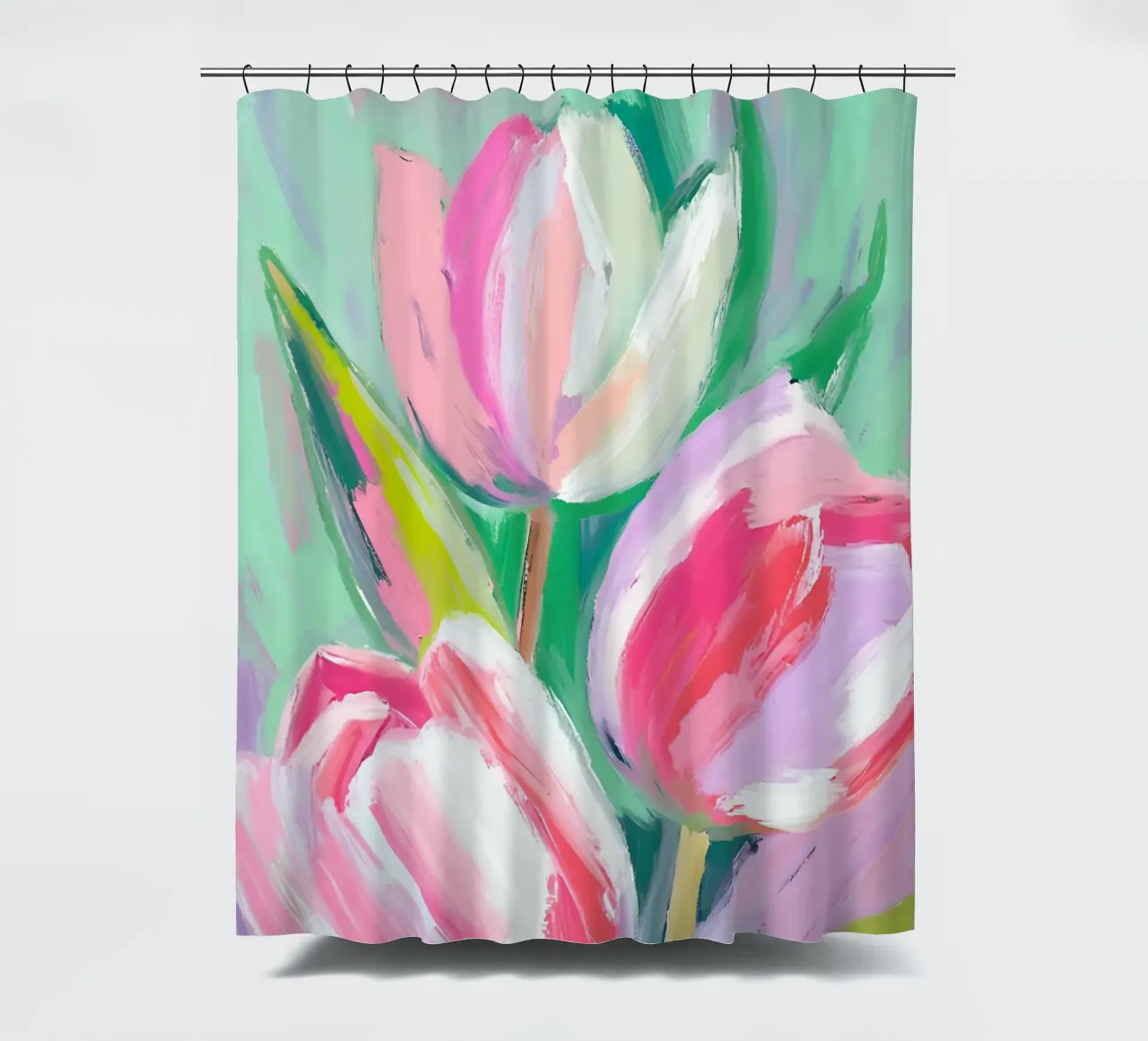 Drei Tulpen shower curtain by Ohkimiko